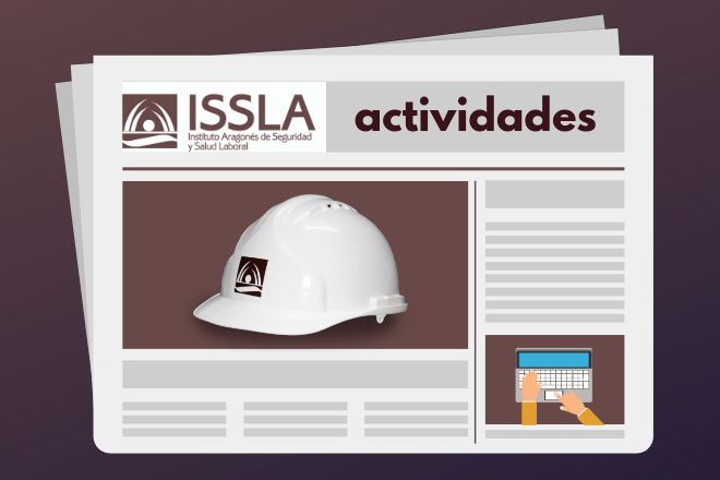 Rótulo con la palabra actividades y el logo del ISSLA