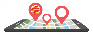 Imagen gráfica de la ubicación de las Oficinas de Información en materia de Registro