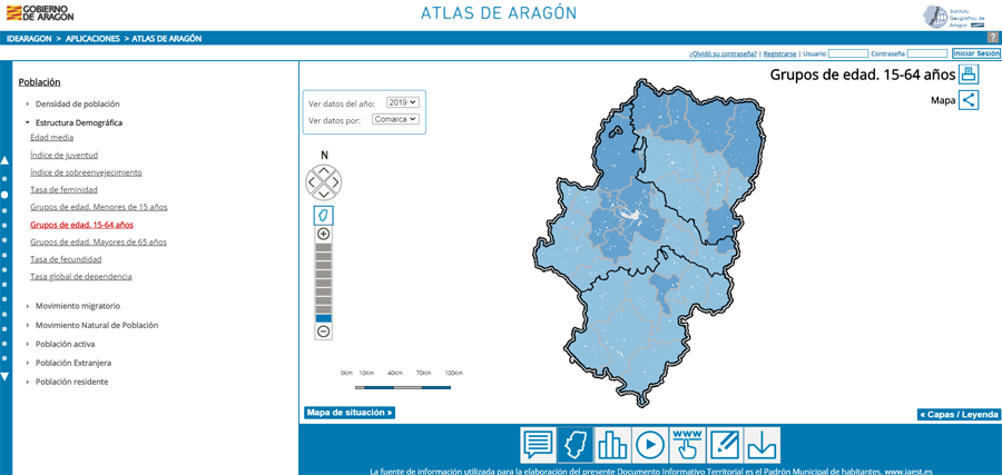 El Atlas de Aragón un conjunto de mapas, datos, gráficas, tablas así como vídeos, enlaces o ejercicios