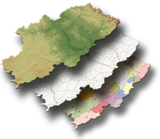 Mapa de aragón visto con distintas capas geográficas