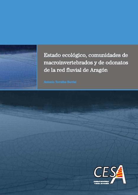 Portada de la tesis: Estado ecológico, comunidades de macroinvertebrados y de odonatos de la red fluvial de Aragón