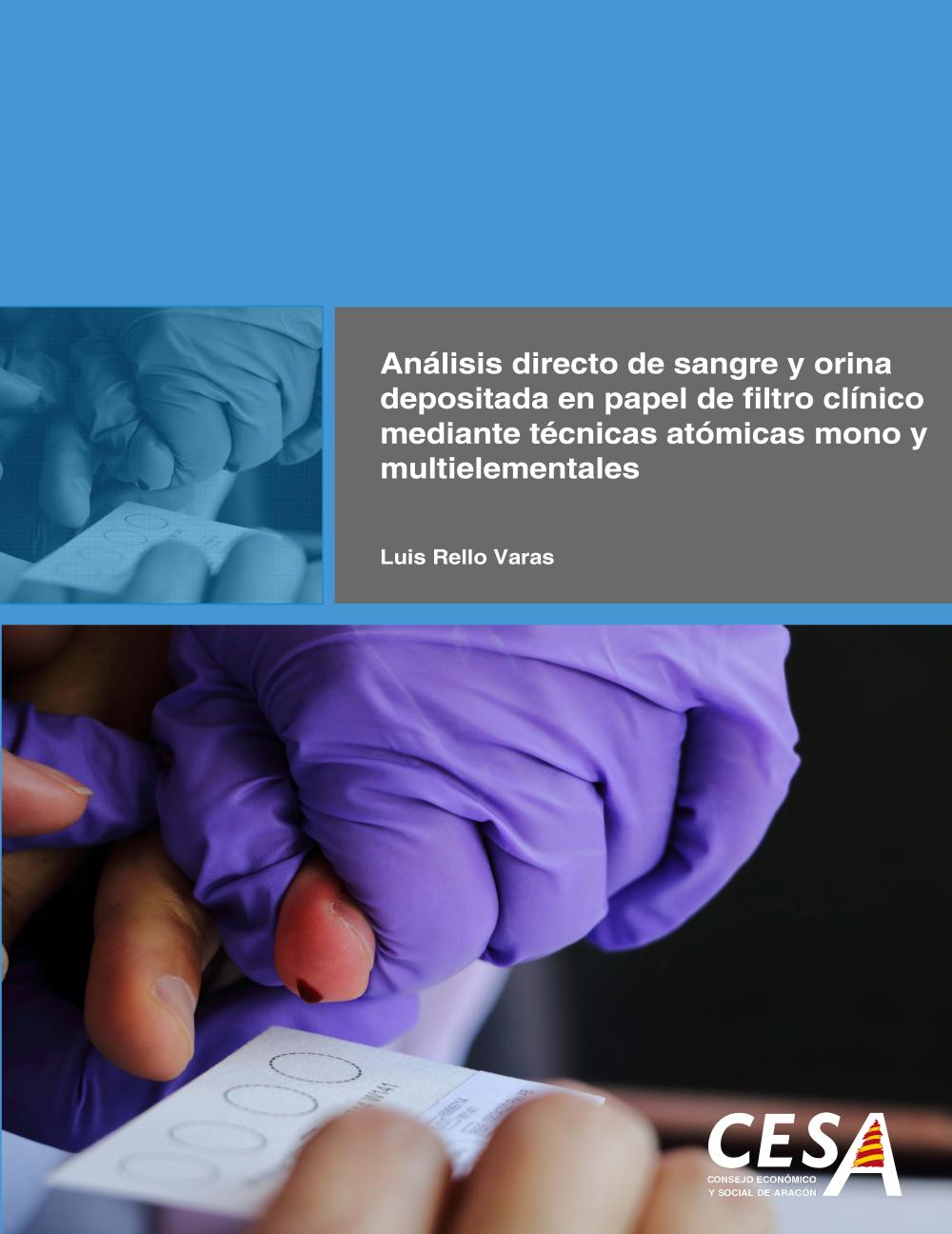 Portada de la tesis: Análisis directo de sangre y orina depositada en papel filtro clínico