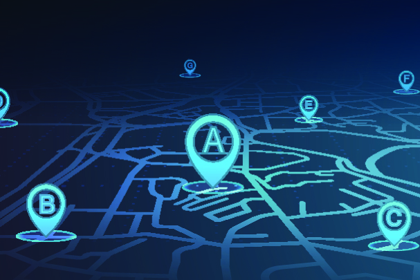 Imagen que representa puntos localizados en un mapa