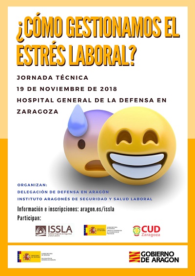 Cartel anunciador de la jornada con título, hecha y lugar