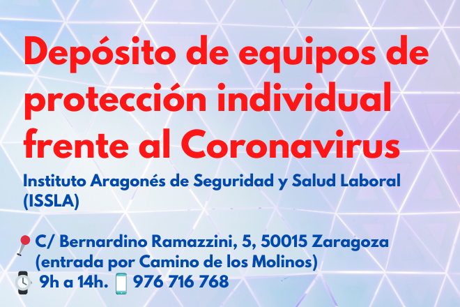 Depósito de equipos de protección individual frente al Coronavirus