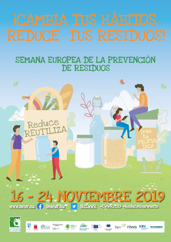 Póster de la Semana Europea de la Prevención. Reduce, reutiliza