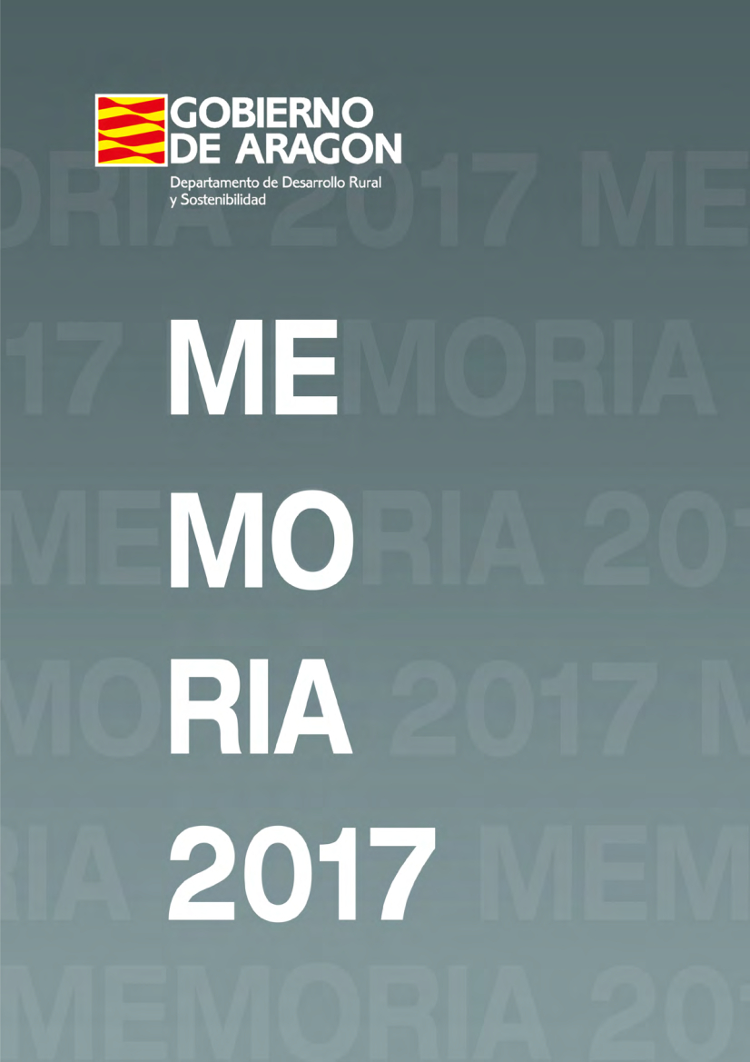 Portada de la Memoria de actuaciones del Departamento de Desarrollo Rural y Sostenibilidad, año 2017