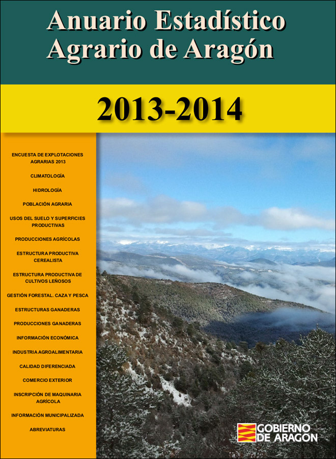 Portada del Anuario estadístico agrario de Aragón 2013-2014
