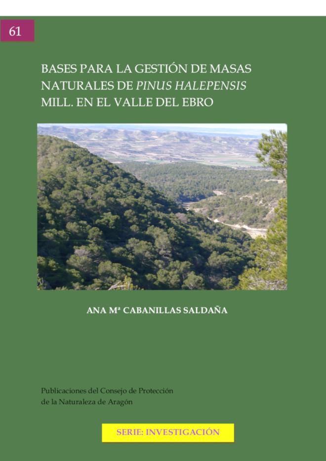 Portada de la publicación Bases para la gestión de masas naturales de pinus halepensis