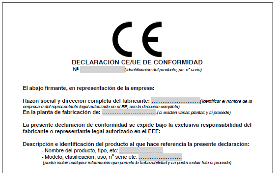 Seguridad Industrial Declaracion Ce Ue De Conformidad De Producto Gobierno De Aragon