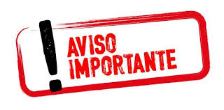 Cartel con mensaje AVISO IMPORTANTE