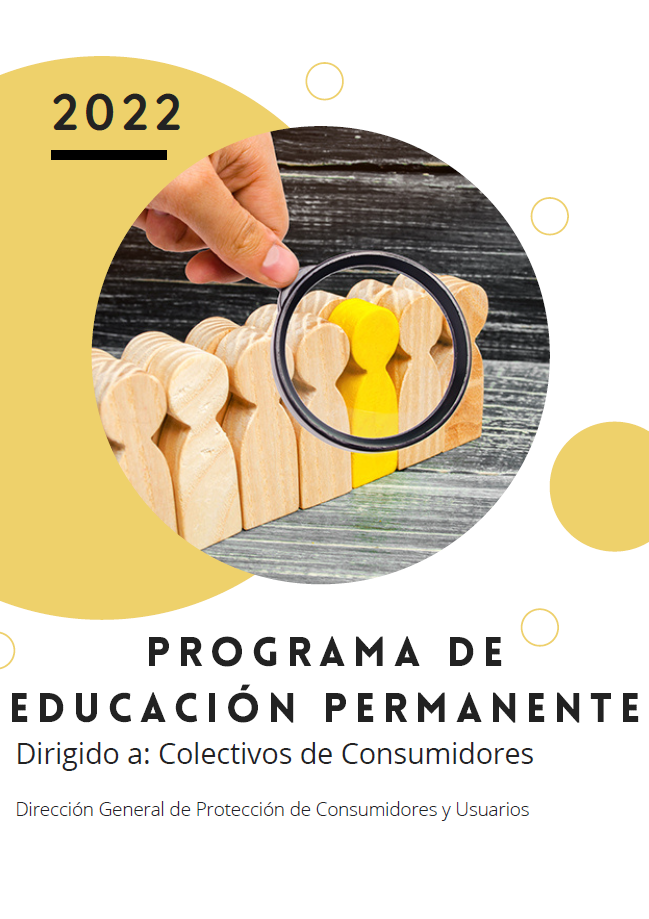 Portada del programa de educación permanente 2021 dirigido a los consumidores