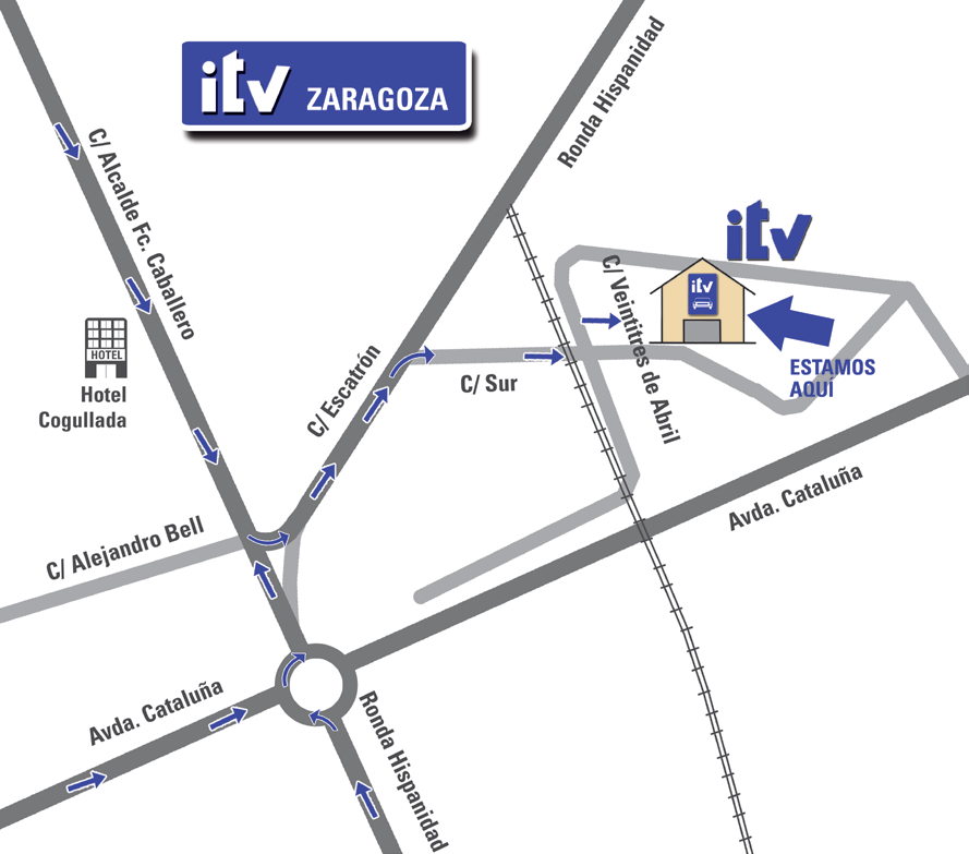 Plano de situación de la estación de ITV del Polígono Industrial El Pilar