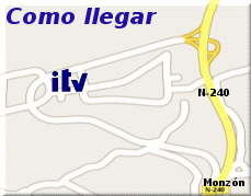 Plano de situación de la estación de ITV de Monzón