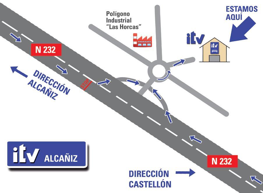 Plano de situación de la estación de ITV de Alcañiz