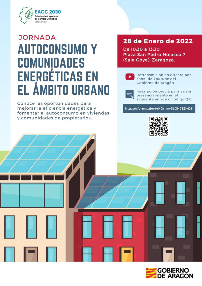 Cartel de la Jornada sobre autoconsumo y comunidades energéticas en el ámbito urbano