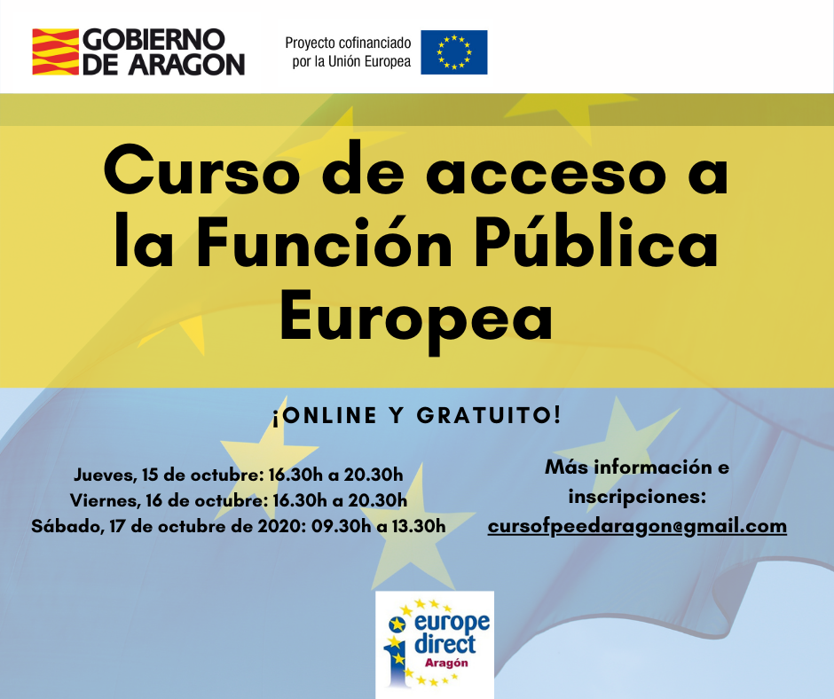 Cartel curso Acceso a la función pública europea