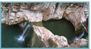 Imagen del Pozo de los Chorros en el  río Aguasvivas.