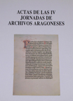 Portada IV Jornadas de Archivos Aragoneses