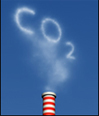 Chimenea con la palabra CO2 escrita con humo