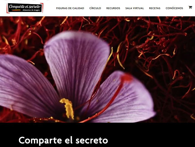 Página inicial de la web Comparte el secreto