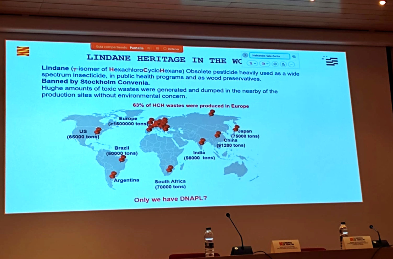 Mapa sobre zonas afectadas en el Mundo por contaminación por HCH