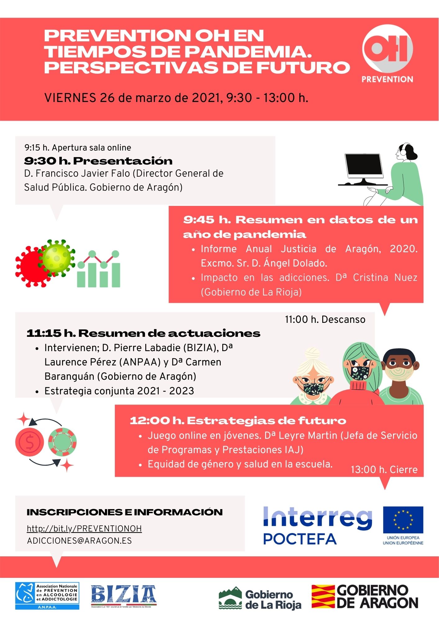 Jornada Prevention OH en tiempos de pandemia.  Viernes 26 de marzo, 9:30 - 13:30 h. Online. Inscripciones.