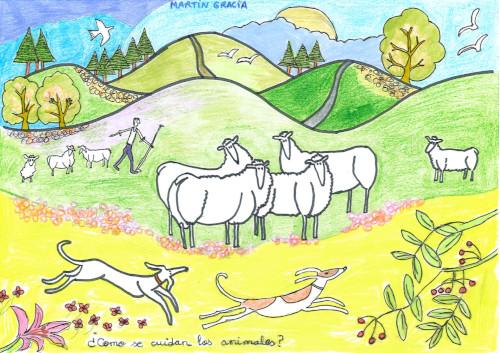 ¿Cómo se cuidan los animales?, dibujado por Martina Gracia Lapaz.
