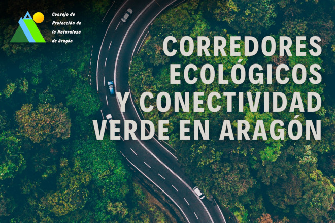 Cartel de la mesa debate Corredores ecológicos y conectividad verde en Aragón