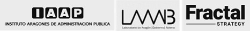 Logos del Instituto Aragonés de Administración Pública (IAAP), LAAAB (Laboratorio de Aragón Gobierno Abierto), Fractal Strategy, SL