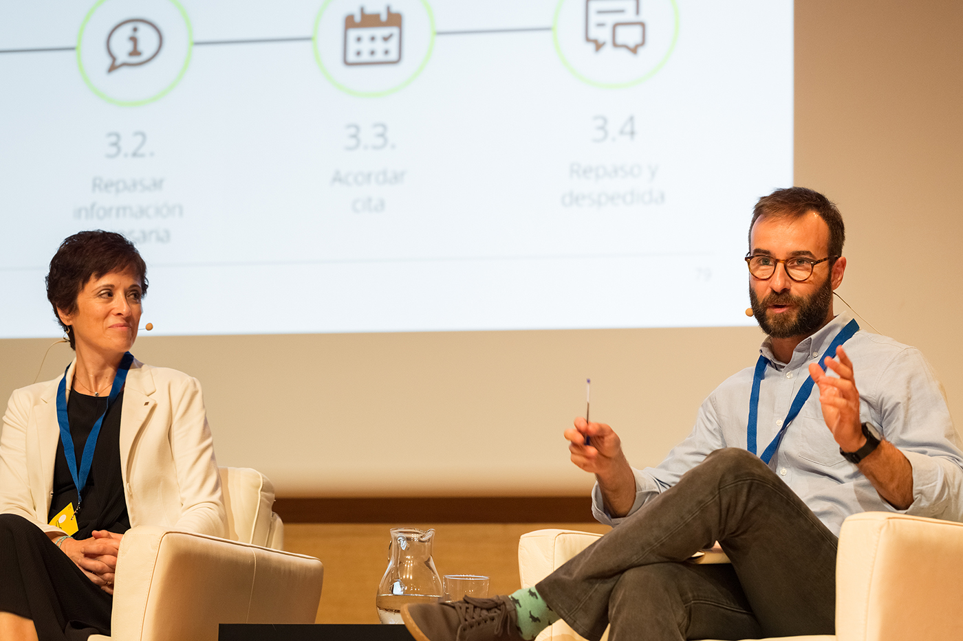 Ester Manzano y Carlos Romero, en el evento de "Diseño, ciudadanía y administración"