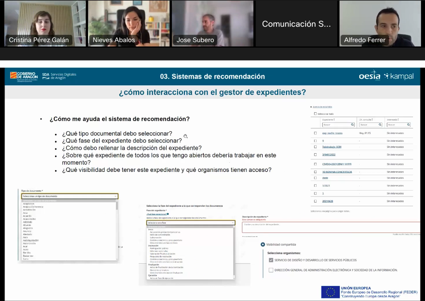 Captura de pantalla de un momento de la intervención de Alfredo Ferrer en Encuentros con SDA