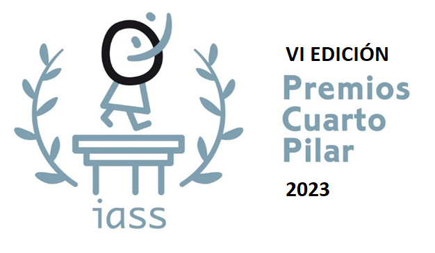 Logotipo de los premios cuarto pilar que representa al Iasico sobre una columna laureada